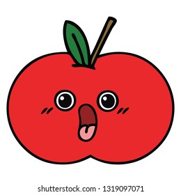 tira cómica de una manzana roja