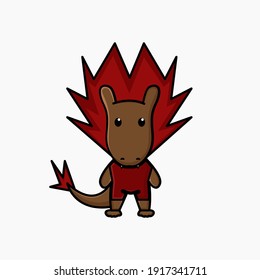 Cute cartoon red dragon illustration graphic vector design