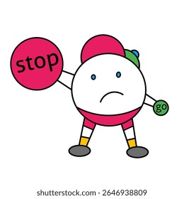 cute cartoon red light sign