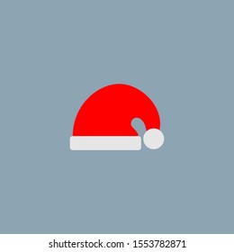 Cute cartoon red Santa's hat. Design element and Christmas attribute. Vector illustration. EPS10