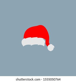 Cute cartoon red Santa's hat. Design element and Christmas attribute. Vector illustration. EPS10