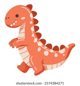 Cute Cartoon Red T-rex Illustration