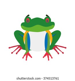 Cute Cartoon Redlegged Frog Vector Illustration Stock Vector Royalty Free Shutterstock