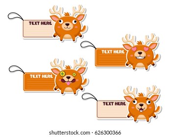 Cute cartoon Reindeers vector your text here