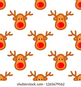 Cute cartoon Reindeer,Seamless background,Seamless pattern,Vector,Illustrations.