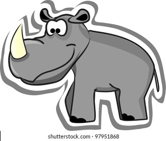 Cute cartoon rhino