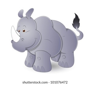 Cute Cartoon Rhinoceros