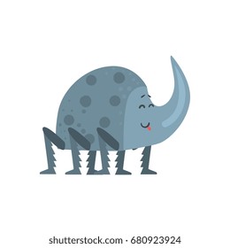 Cute cartoon rhinoceros beetle character vector Illustration