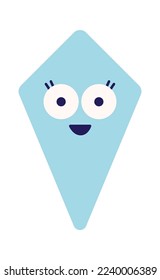 Cute cartoon rhombus flat icon Abstract geometric shapes. Vector illustration