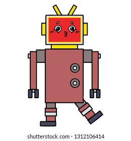 süße Karikatur eines Roboters