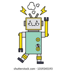 desenho animado bonito de um robô