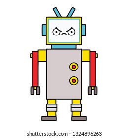 süße Karikatur eines Roboters