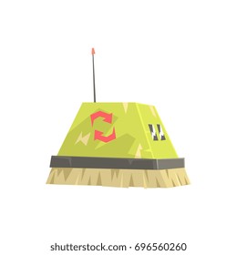 Cute cartoon robot brush cleaner character vector Illustration