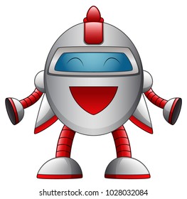 Cute cartoon robot character isolated on white background