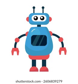 Cute Cartoon Robot Character. White background, isolate