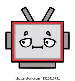 desenho animado bonito de uma cabeça de robô