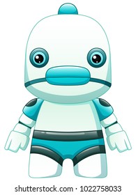Cute Cartoon Robot isolated on white background