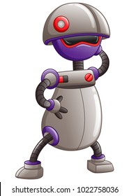 Cute cartoon Robot isolated on a white background