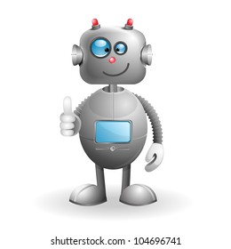 Cute cartoon Robot isolated on a white background. EPS 10 vector illustration