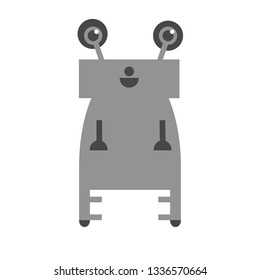 cute cartoon robot isolated on white background. vector image.