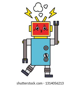 cute cartoon of a robot malfunction