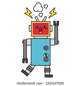 cute cartoon of a robot malfunction