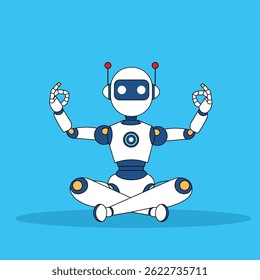 Cute cartoon robot on a balanced scale with money – perfect for visualizing financial balance, budgeting, and value comparison.