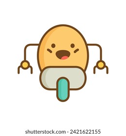 Cute Cartoon Roboter Vektorgrafik. Kawaii-Roboter.