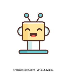 Cute Cartoon Roboter Vektorgrafik. Kawaii-Roboter.