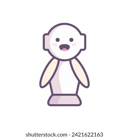 Dibujo de un robot de dibujos animados. Robot Kawaii.