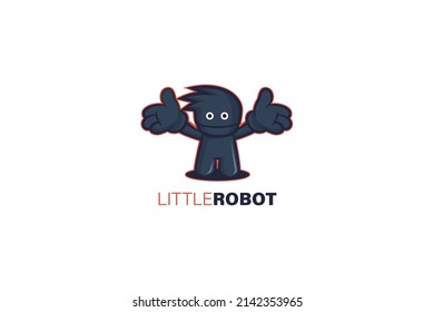 Cute cartoon robot vector. Robot mascot vector logo design.