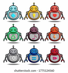 cute cartoon robotic pack collection