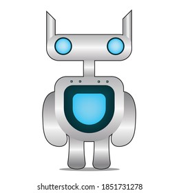 cute cartoon robots isolated on white background, vector illustration character, T-shirt design, and print for kids.

