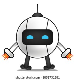 cute cartoon robots isolated on white background, vector illustration character, T-shirt design, and print for kids.

