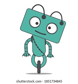 cute cartoon robots isolated on white background, vector illustration character, T-shirt design, and print for kids.
