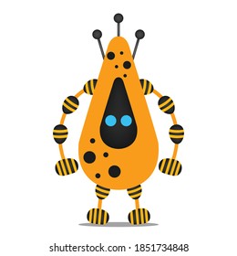 cute cartoon robots isolated on white background, vector illustration character, T-shirt design, and print for kids.
