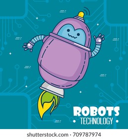 cute cartoon robots technology