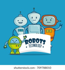 cute cartoon robots technology