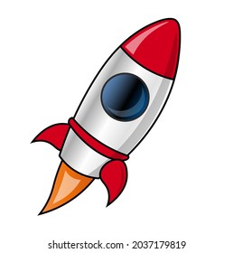süße Cartoon-Rakete mit hohem Luftdruck
