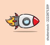 cute cartoon rocket vector good for sticker