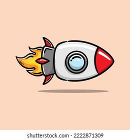cute cartoon rocket vector good for sticker