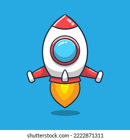 cute cartoon rocket vector good for sticker