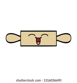 süßer Cartoon eines rollenden Pins