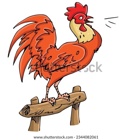cute cartoon Rooster clipart page for kids. Vector illustration for children. Vector illustration of Rooster isolated on white background.










