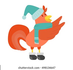 Cute cartoon rooster illustration