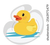 cute cartoon rubber duck vector