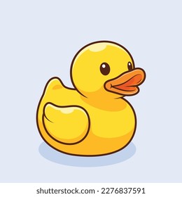 cute cartoon rubber duck vector illustration