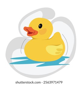 cute cartoon rubber duck vector