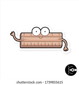 cute cartoon ruler illustration in vector format.