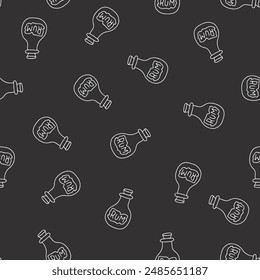 Cute Cartoon Rum bottle Seamless Pattern background. Vector illustration.